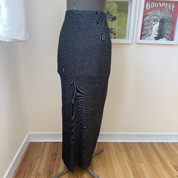 Ricki's Dresses & Skirts - Vintage 90s Black Shimmer Lurex Maxi Skirt ✨🖤